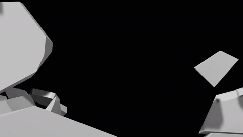 Large debris shot explosion of grey wall 3d animation Stock Footage 150180445