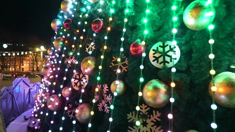 A large decorated Christmas tree Stock Footage 259321512