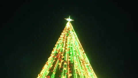 A large decorated Christmas tree Stock Footage 259321527