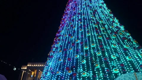 A large decorated Christmas tree  Stock Footage 259411083