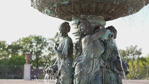 Large decorated fountain. Stock Footage 276606536