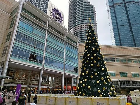 Large decorative tree in  KLCC celebrating the Christmas celebration Stock Photos