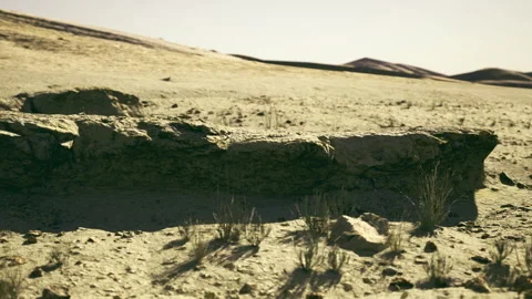Large degraded area featuring vibrant soil and faraway hills Video stock 329944265