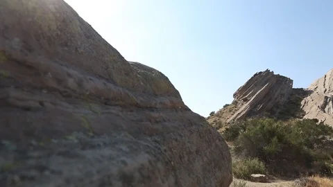 Large desert rocks in sun Video stock 90072463