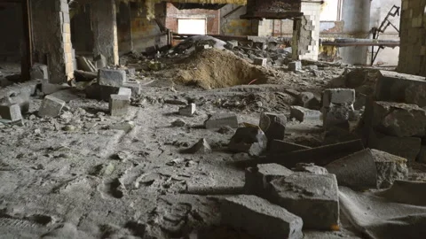 A large destroyed industrial building. Stock-Footage 88781772