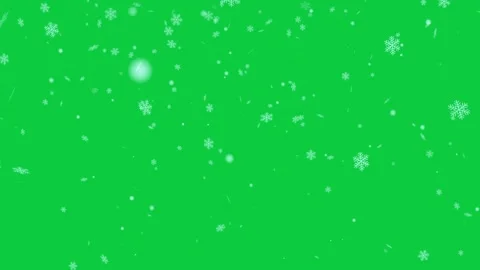 Large detailed white snowflakes falling on green screen Stock Footage 331766392