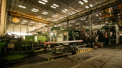 Large Diameter Pipes Production Timelapse Stock Footage 62845694