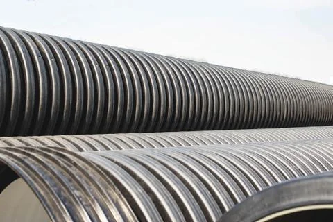Large diameter plastic pipes for supplying heating and water supply to the house Photos