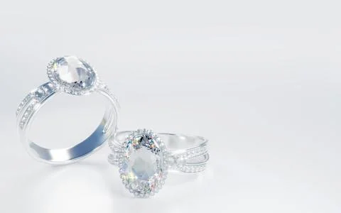 The large diamond is surrounded by many diamonds on the ring made of platin.. Stock Illustration