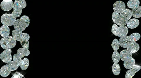 Large diamonds falling with slow motion Stock Footage
