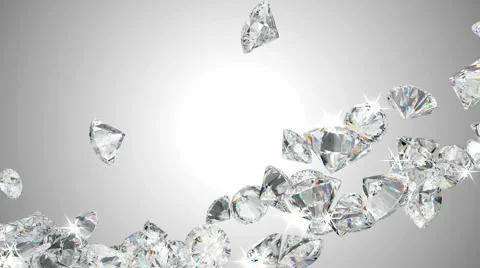 Large diamonds flow with slow motion Stock Footage 930397