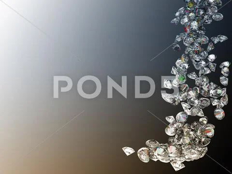 Large diamonds or gems flow Stock Illustration