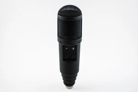 Large-Diaphragm Condenser Microphone with Switches Stock Photos