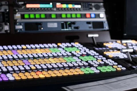 Large digital control panel. Managing the technical process of something Stock Photos