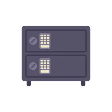 Large digital safe protecting valuables with security code Stockillustratie