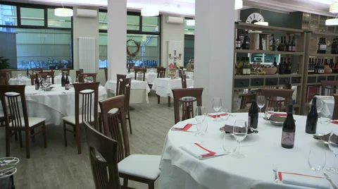 A large dining hall Stock Footage 61692060