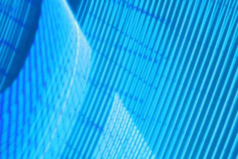 Large display featuring a pattern of blue lights radiating outward along distinc Fotos de archivo