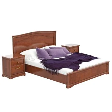 Large double bed Illustrazione stock
