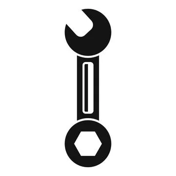 Large double ended wrench with hexagonal socket and open end for mechanical.. Stock Illustration