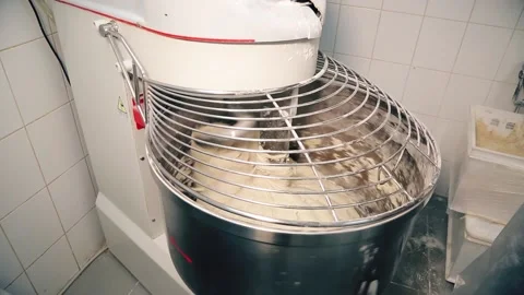 Large dough mixer. How bread is made Stock Footage 149438858
