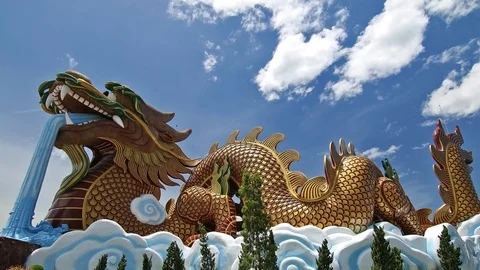 Large dragon statue Stock Footage 98520714