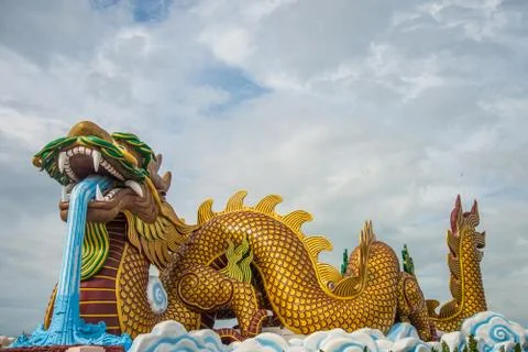Large dragon statue Stock Photos