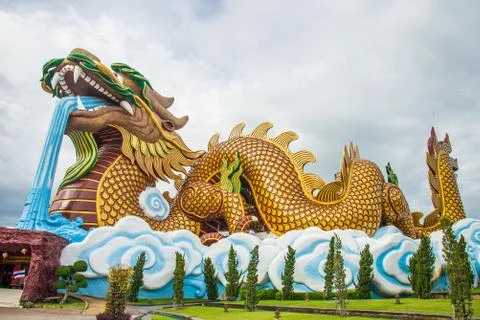 Large dragon statue Stock Photos