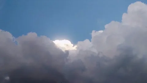 Large, dramatic cumulus clouds, likely associated with stormy weather. Video stock 328346099