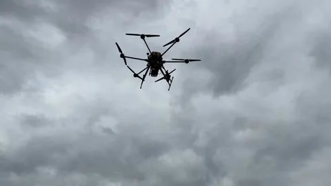 A large drone (UAV) flying high in the sky Stock Footage 294722902