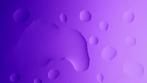 A large drop flows and connects with another on a purple gradient background Видео 303060596