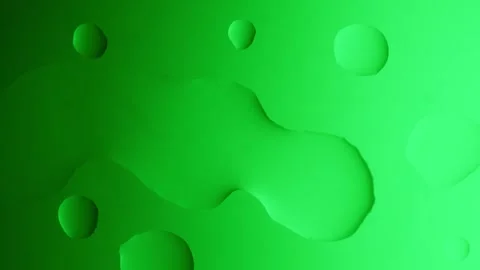 A large drop flows and connects with another on a green gradient background Vídeo Stock 303060609