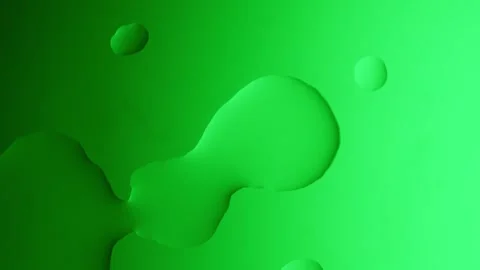 A large drop flows and connects with another on a green gradient background Видео 303060730