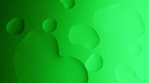 A large drop flows and connects with others on a green gradient background 動画素材 303060732