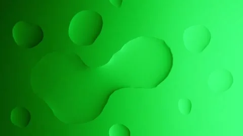 A large drop flows and connects with another on a green gradient background Видео 303060758