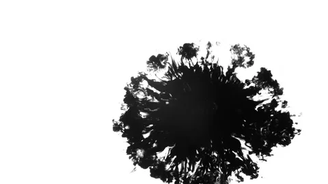Large drop of ink for on alpha channel. Stock Footage 121546471