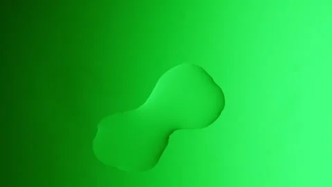 A large drop will connect with a smaller one on a green gradient background Stockbeeldmateriaal 303060622