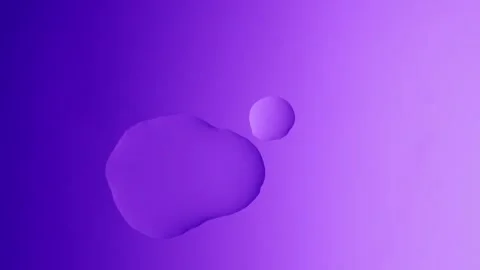 A large drop will connect with a smaller one on a purple gradient background Vídeo Stock 303060793