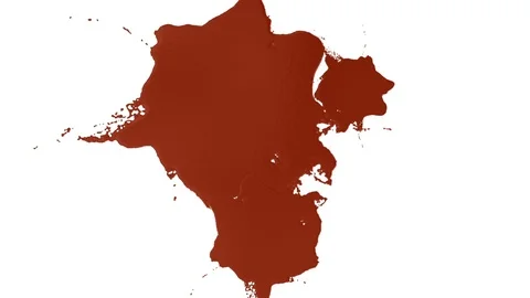 Large drops of liquid copper fall on the white surface and it is stain, leaving Stock Footage