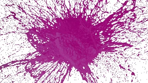 Large drops of purple paint fall on the white surface and it is stain, leaving Stock Footage