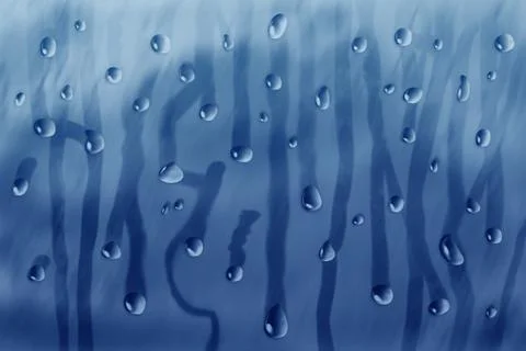 Large drops of rain on the glass Illustrazione stock