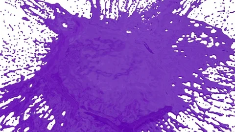 Large drops of violet paint fall on the white surface and it is stain, leaving Stock Footage