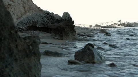 Large dry coral reefs on beach by sea in reserve of Ras Mohammed National Park Video stock 306367697