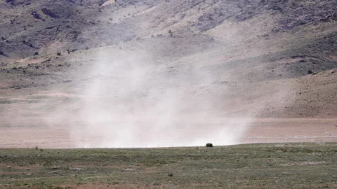 Large dust devil blowing across the Utah desert Stock Footage 311423455