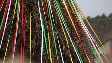 A large effigy of Maslenitsa Stock Footage 67362802