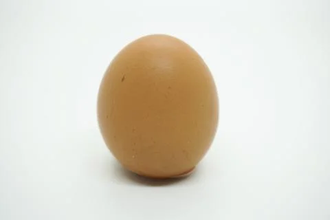 A large egg is sitting on a white background Fotos de archivo