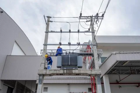 Large Electric transformers Stock Photos