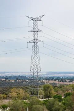 Large electrical tower Stock Photos