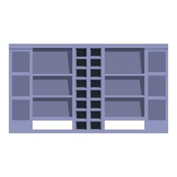 Large empty bookshelf with drawers providing ample storage space Stock Illustration
