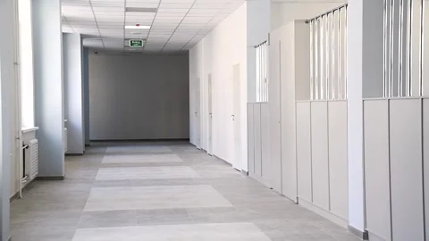 Large empty hallway Stock Footage 254908732