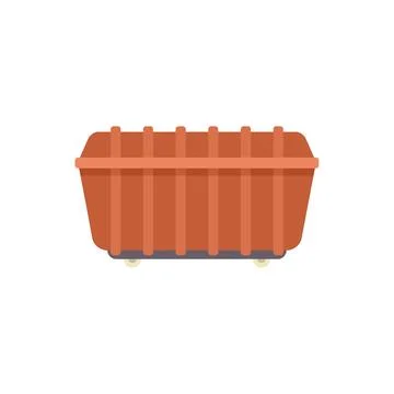 Large empty orange rubbish skip for construction waste management Stock Illustration